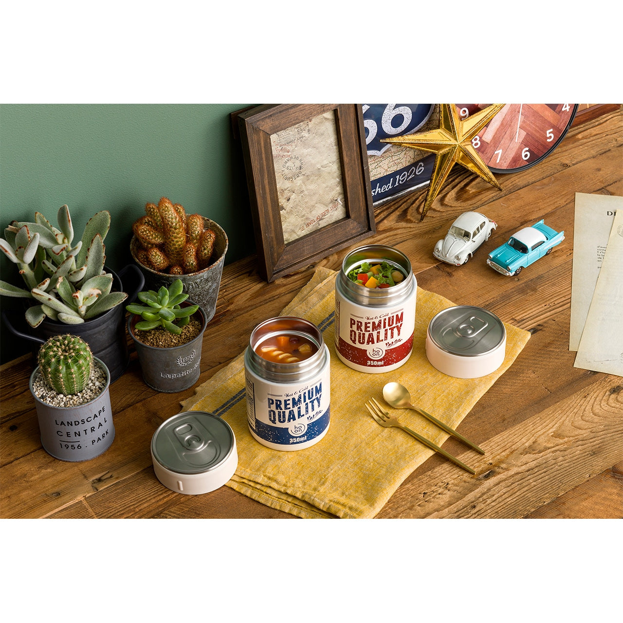 ティンカンジャー 350ml レッド JTC-35(RD)【おしゃれ かわいい お弁当箱 プルトップ缶風 アメリカンテイスト 女子に人気 大人女子向け デザート サラダケース スープジャ― 容器 ステンレス まほうびん 魔法瓶】