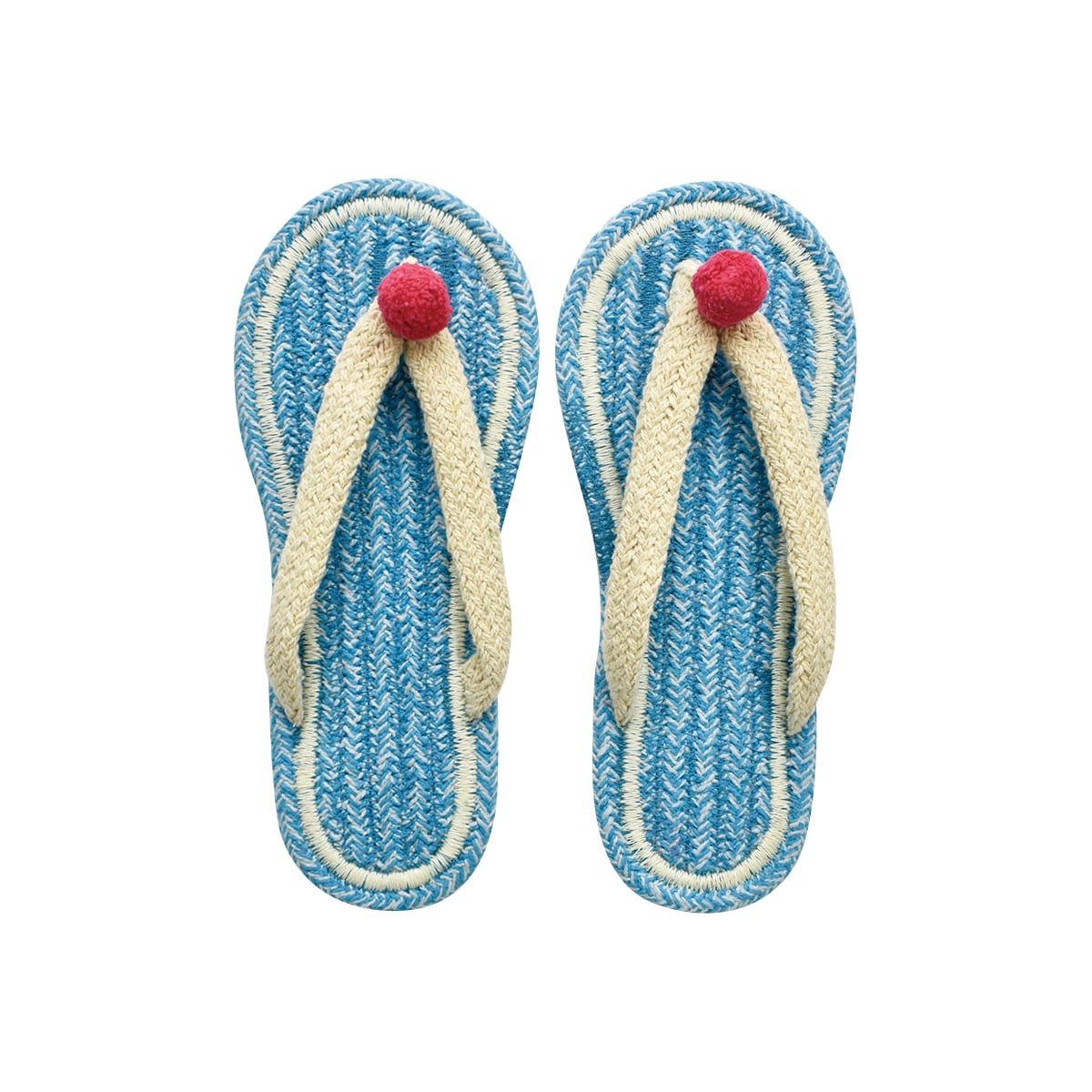 コットンサンダル スイカ レディース クリームソーダ A557【現代百貨 スリッパ ルームシューズ 夏用 ビーチサンダル 鼻緒 軽量 洗える 室内 柔らかい 快適 おしゃれ かわいい ルーム】