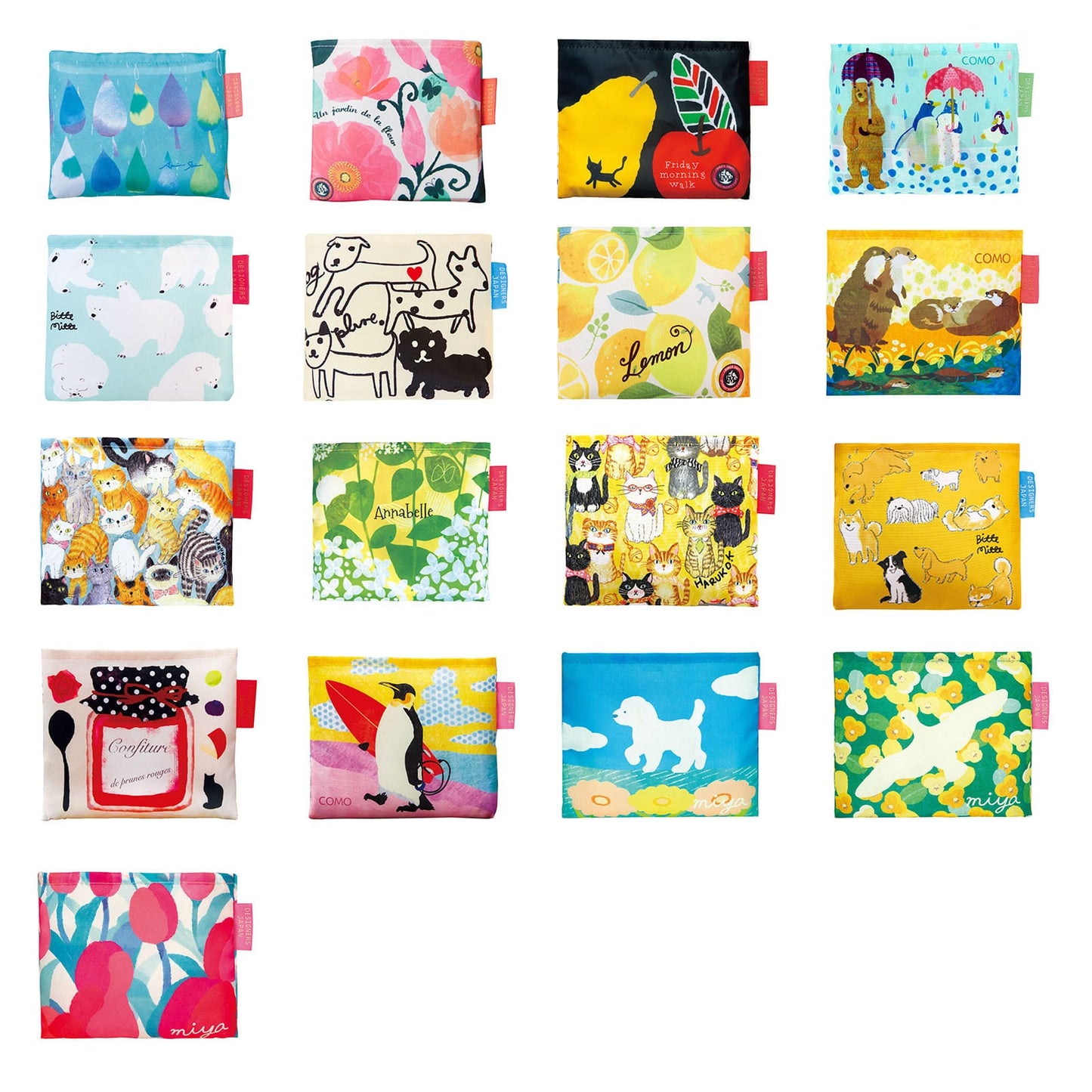 DESIGNERS COLLABORATION 2way Shopping Bag【エコバッグ サブバッグ お買物袋 買い物バッグ コンビニ マイバッグ 大き目 おしゃれ コンパクト 日本デザイン 花柄 どうぶつ アニマル クマ ペンギン カラフル ねこ 大容量 高品質 プレゼント プチギフト 贈り物 お返し お祝い お礼 記念品】