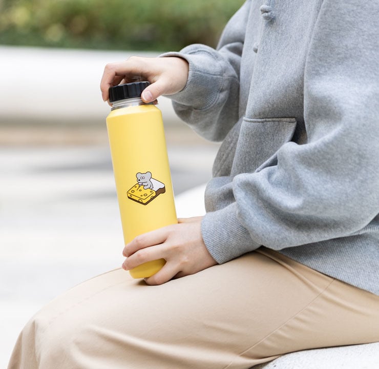 ANDY/アンディ ステンレスボトル ハンドル付L 710ml【ステンレスボトル スポーツボトル 保温 保冷 マイボトル エコ 水筒 親子 ユニセックス シンプル ギフト プレゼントおしゃれ かわいい ねずみのANDY】