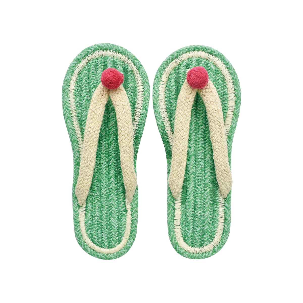 コットンサンダル スイカ レディース クリームソーダ A557【現代百貨 スリッパ ルームシューズ 夏用 ビーチサンダル 鼻緒 軽量 洗える 室内 柔らかい 快適 おしゃれ かわいい ルーム】