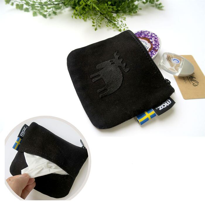 moz/モズ 帆布ポケットティッシュ【コンパクト シンプル おしゃれ ユニセックス 北欧 スウェーデン キャンバス 小物入れ ティッシュケース ヘラジカ シンプル ポーチ ギフト プレゼント 贈り物】