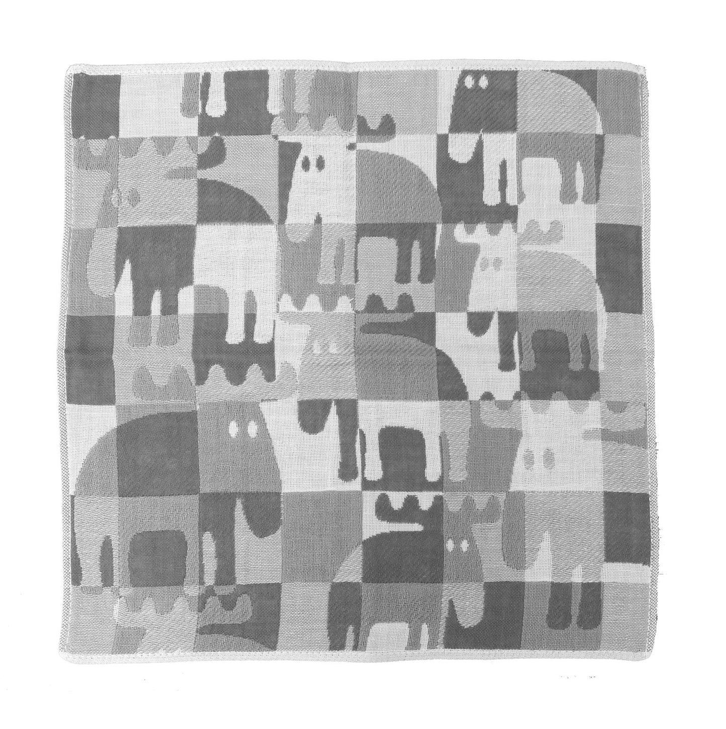 moz/モズ 3重ガーゼタオルハンカチ【北欧 モズ スウェーデン ブランド エルク ヘラジカ シンプル ハンカチ ガーゼ 薄手 コットン 日本製 綿100% 総柄 かわいい ユニセックス プチギフト 贈り物 日用品】