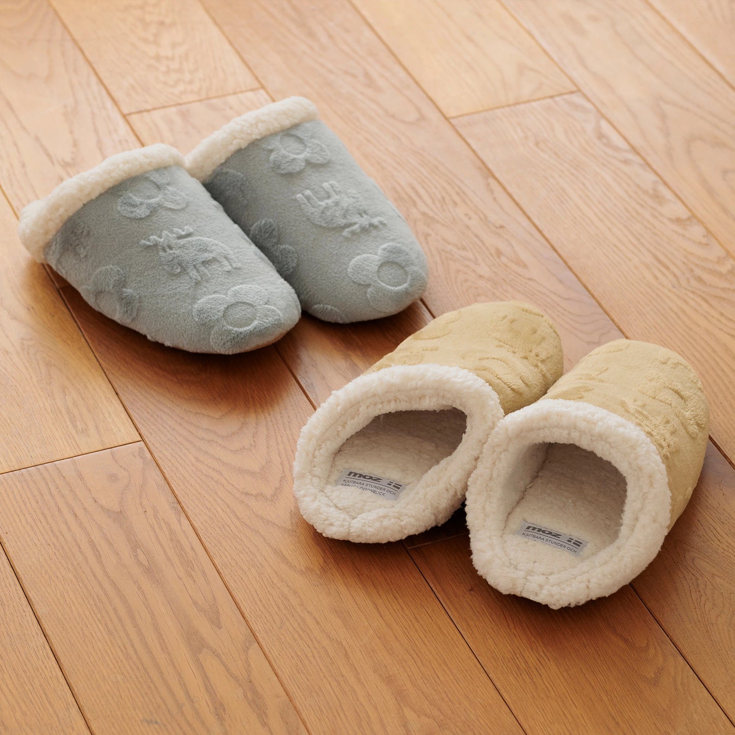 moz モズ フランネル ルームシューズ 北欧 スリッパ ふわふわ ふんわり 冬用 室内 暖かい レディース かわいい おしゃれ レトロポップ 花柄