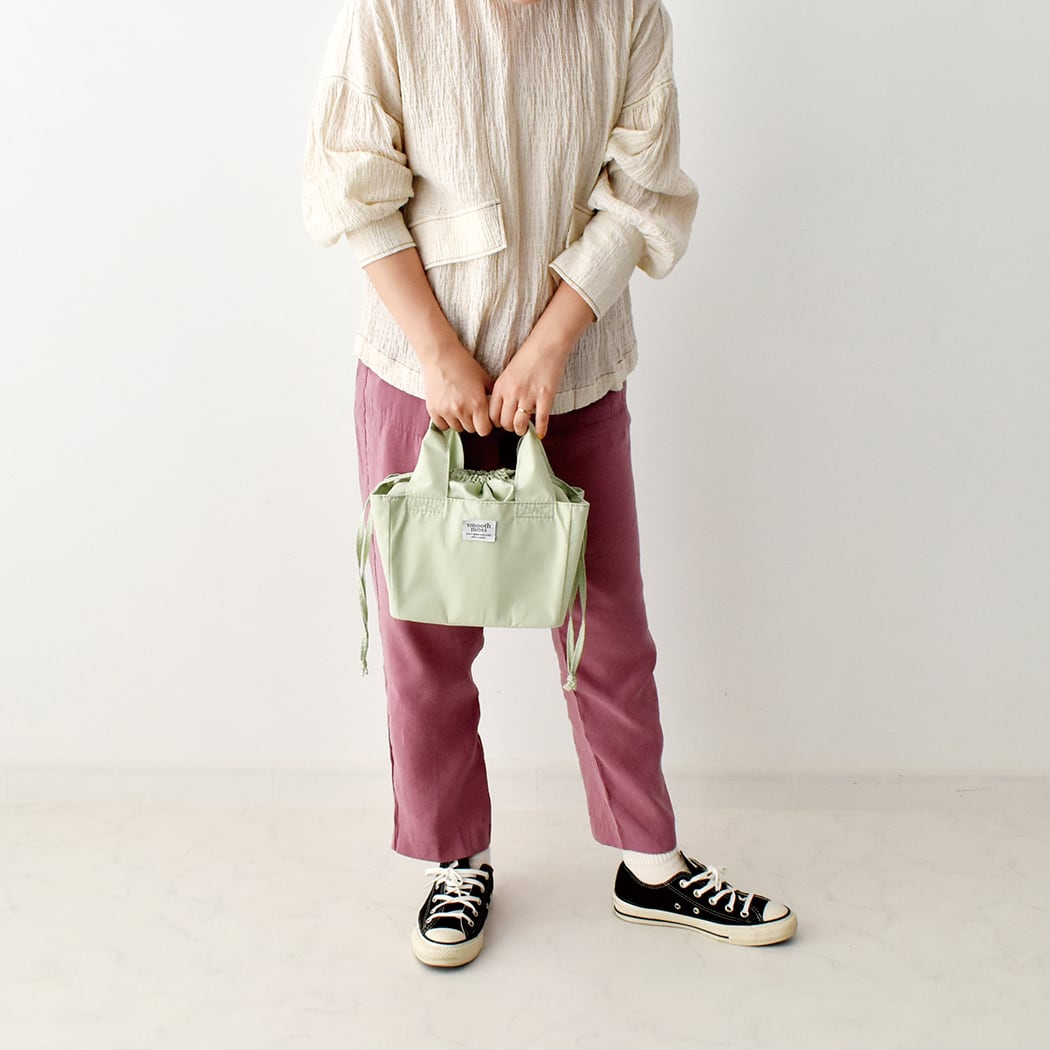 smooth moss ランチバッグ A419【現代百貨 シンプル お弁当ケース お弁当袋 撥水加工 保冷 ギフト プレゼント パステルカラー 新生活 ミニバッグ ランチタイム】