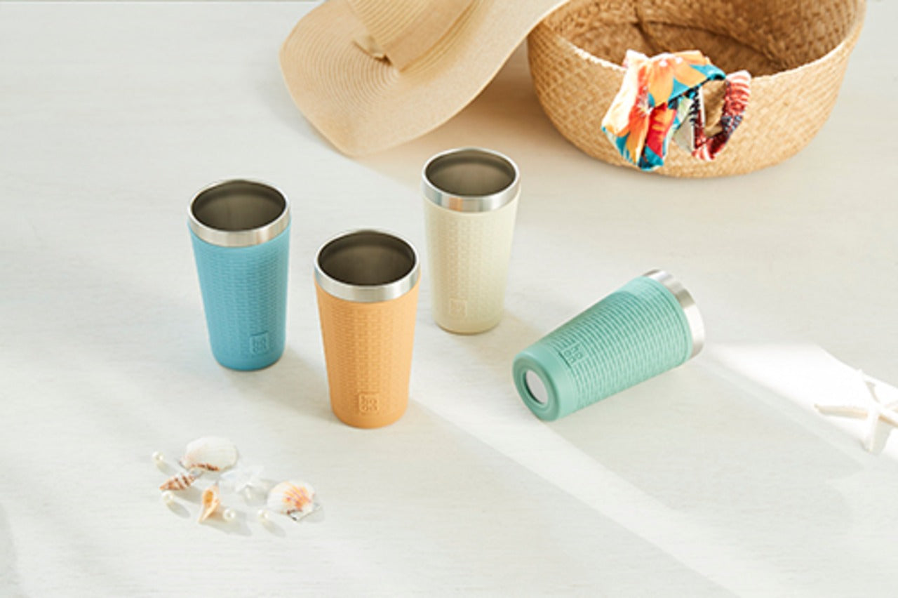 【アウトレット】ラタンタンブラー 400ml ブルー TBR-40(BL)【おしゃれ かわいい 実用的 女子に人気 大人女子向け コップ 保温 保冷 軽量 使いやすい 洗いやすい ステンレス まほうびん 魔法瓶】