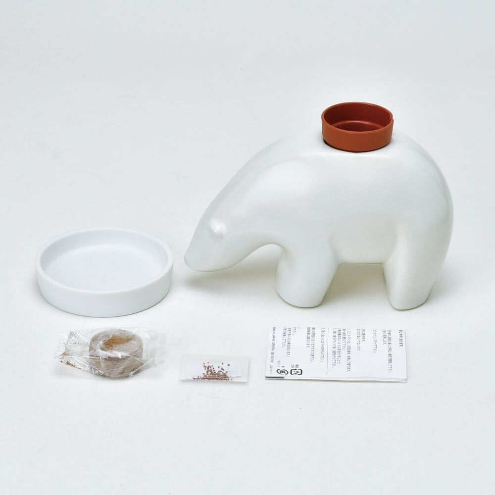 polar bearplant ポーラーベアプラント ミント GD-1008【栽培セット 食べられる 瀬戸焼 カバ ハーブ スタイリッシュ インテリア おしゃれ プレゼント ギフト 育てる 植物】