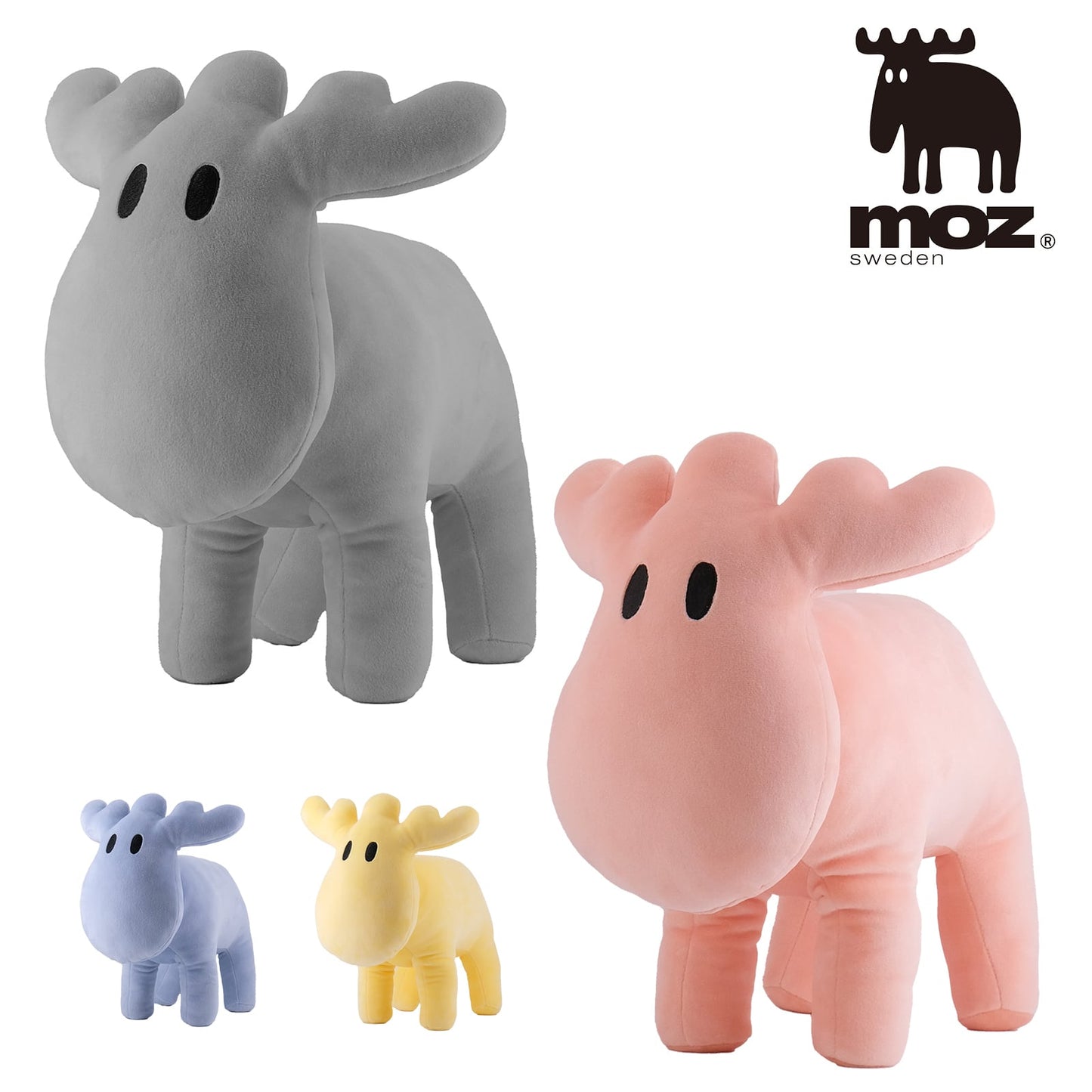 moz/モズ ぬいぐるみ 【かわいい エルク もちもち ふわふわ パステルカラー 抱っこ ぬいぐるみ プレゼント ギフト 贈り物 癒し ほっこり マシュマロ】