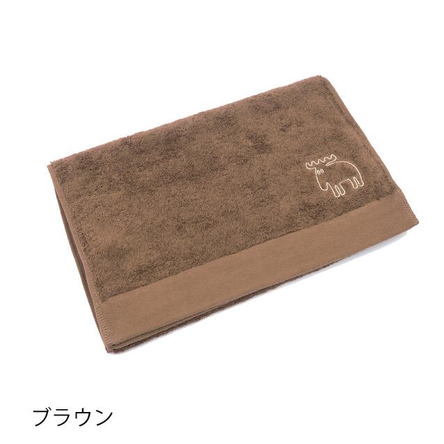 moz/モズ ワンポイントフェイスタオル 34x85cm【北欧 モズ スウェーデン ブランド エルク ヘラジカ シンプル コットン 日本製 綿100% ワンポイント 今治 ユニセックス プチギフト 贈り物 日用品】