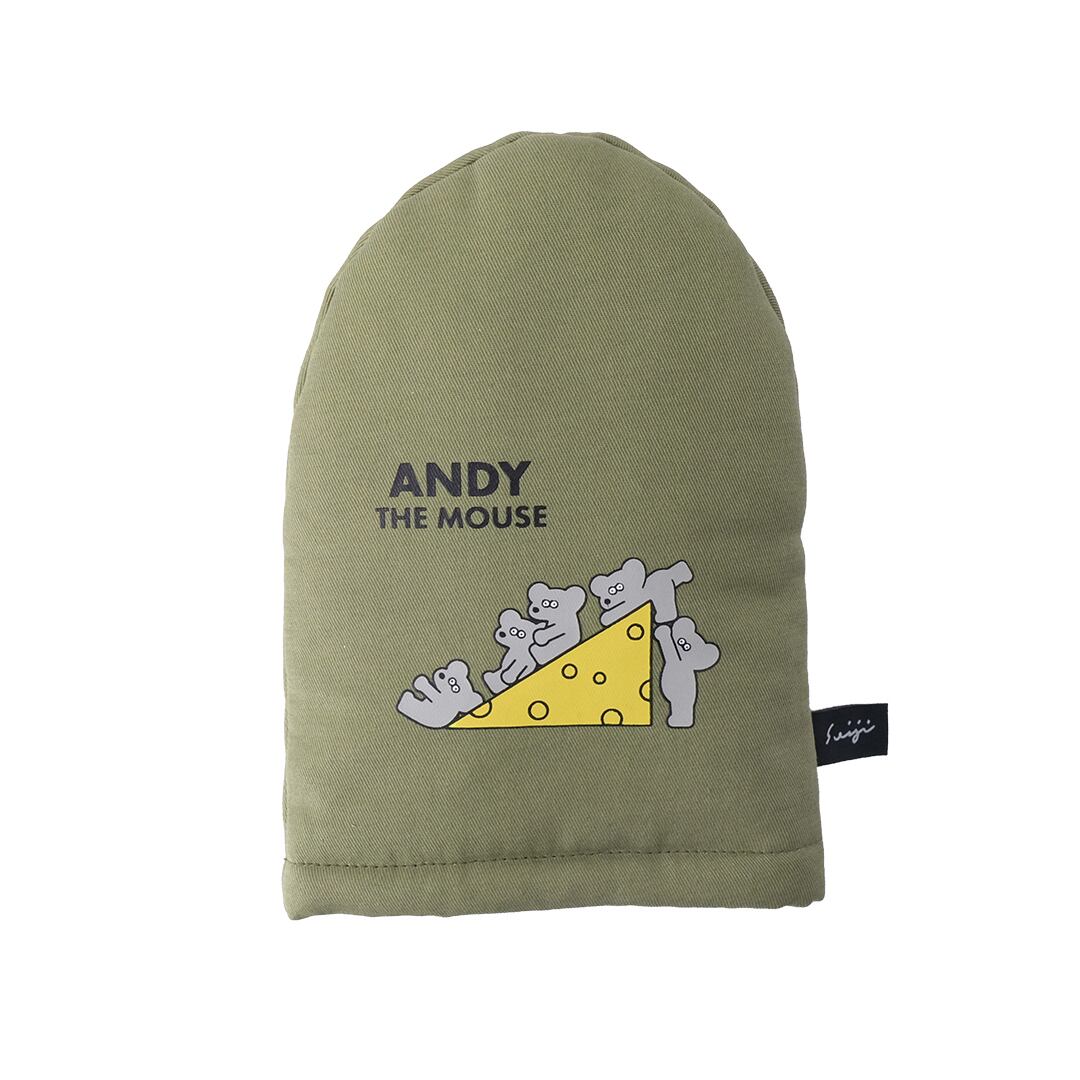 ANDY/アンディ ツイルミトン【キッチン雑貨 キッチン用品 料理 調理 コットン かわいい 鍋つかみ キャラクター ギフト プレゼントおしゃれ ねずみのANDY】