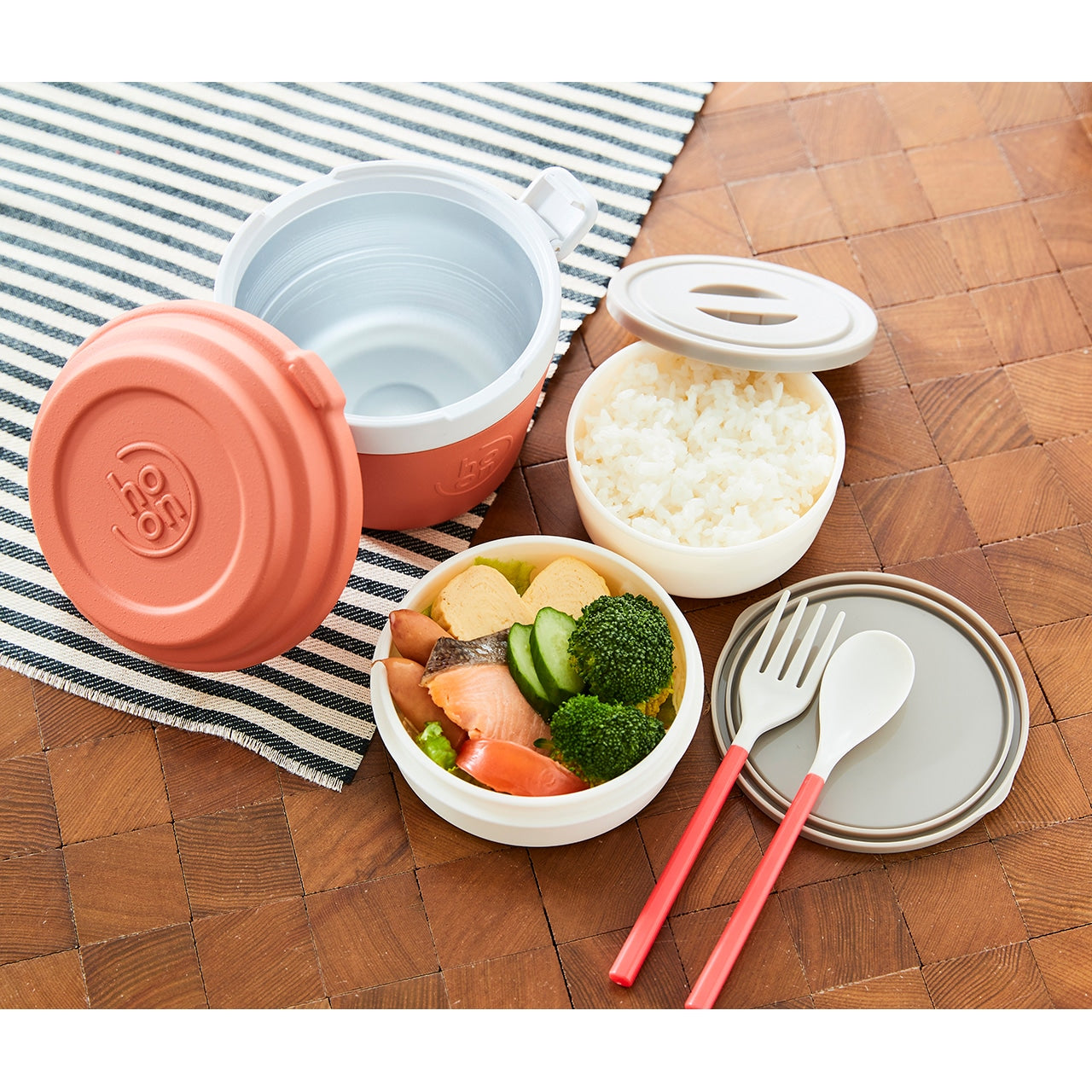 バケットランチジャー 550ml ベージュ LJB-55(BG)【おしゃれ かわいい お弁当箱 ランチボックス ステンレス二重構造 保温 保冷 使いやすい 洗いやすい まほうびん 魔法瓶】