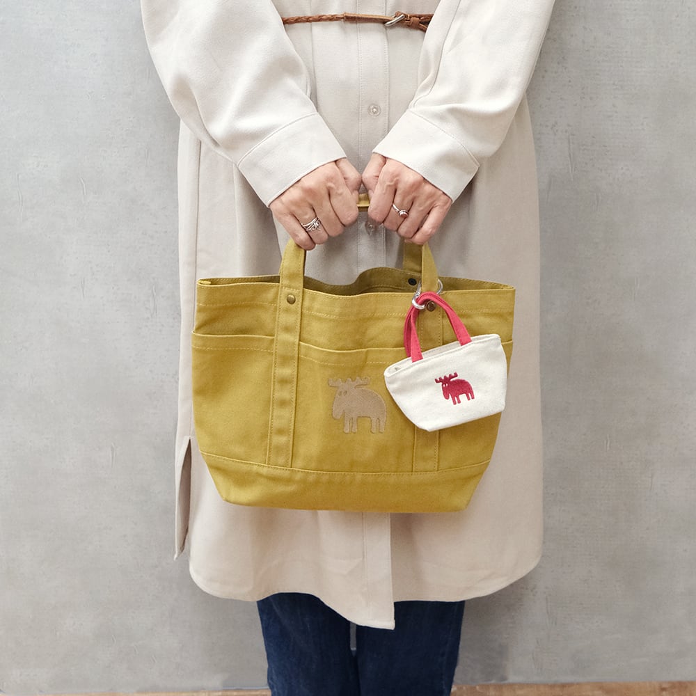 moz/モズ ミニミニトート【北欧 モズ スウェーデン ブランド エルク ヘラジカ シンプル カジュアルバッグ チャーム バッグチャーム ミニバッグ かわいい キーホルダー コインケース 小銭入れ 小物入れ リップ ピルケース お薬 レディース ギフト プレゼント 誕生日 プチギフト】