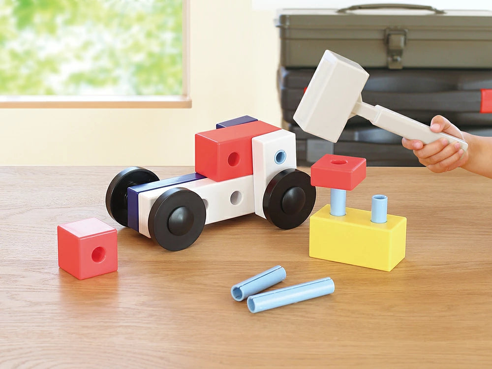 シャオール コロンブスのつみき ハンマーセット【知育玩具 プレゼント つみき 3歳 DIY 組み立て 大工さん遊び 型つくり 想像力 カラフル】