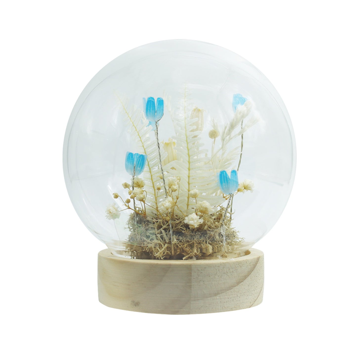 LED フラワーアレンジメント ラウンド M【プリザーブドフラワー ドライフラワー 結婚祝い プレゼント 長持ち 母の日 誕生日祝い LEDライト サスティナブル リラックス】