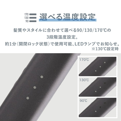 【キャンペーン特典付】VENUSiS モバイルミニアイロン VAS-2400UB [軽量 持ち運び ストレートヘアアイロン ミニヘアアイロン 給電式 TYPE-C 3段階温度調整 旅行 学校 軽い 小さい 旅行 耐熱カバー付き]