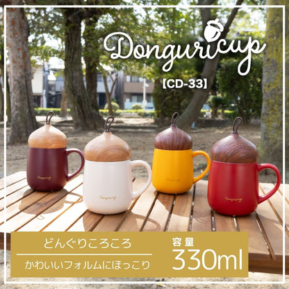 【NEW】ドングリカップ 蓋付き 330ml 保温保冷 ステンレスマグ真空二重構造 広口設計でスープも飲める オールシーズン使える 持ちやすい形状持ち手でオフィスや在宅ワークもて軽く ペアカップもプレゼントもぴったり CD-33
