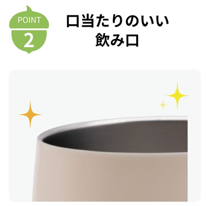 【NEW】ドングリカップ 蓋付き 330ml 保温保冷 ステンレスマグ真空二重構造 広口設計でスープも飲める オールシーズン使える 持ちやすい形状持ち手でオフィスや在宅ワークもて軽く ペアカップもプレゼントもぴったり CD-33