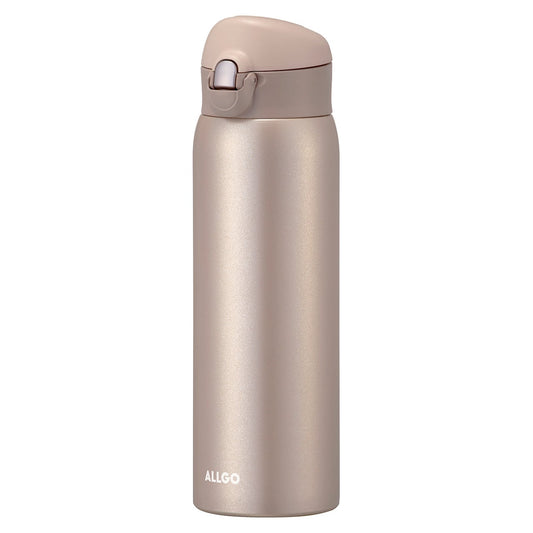 ステンレスマグボトル 500ml モカゴールド MBK-500（MG）【水筒 ステンレス ワンタッチ 軽量 携帯ボトル マイボトル まほうびん 魔法瓶】