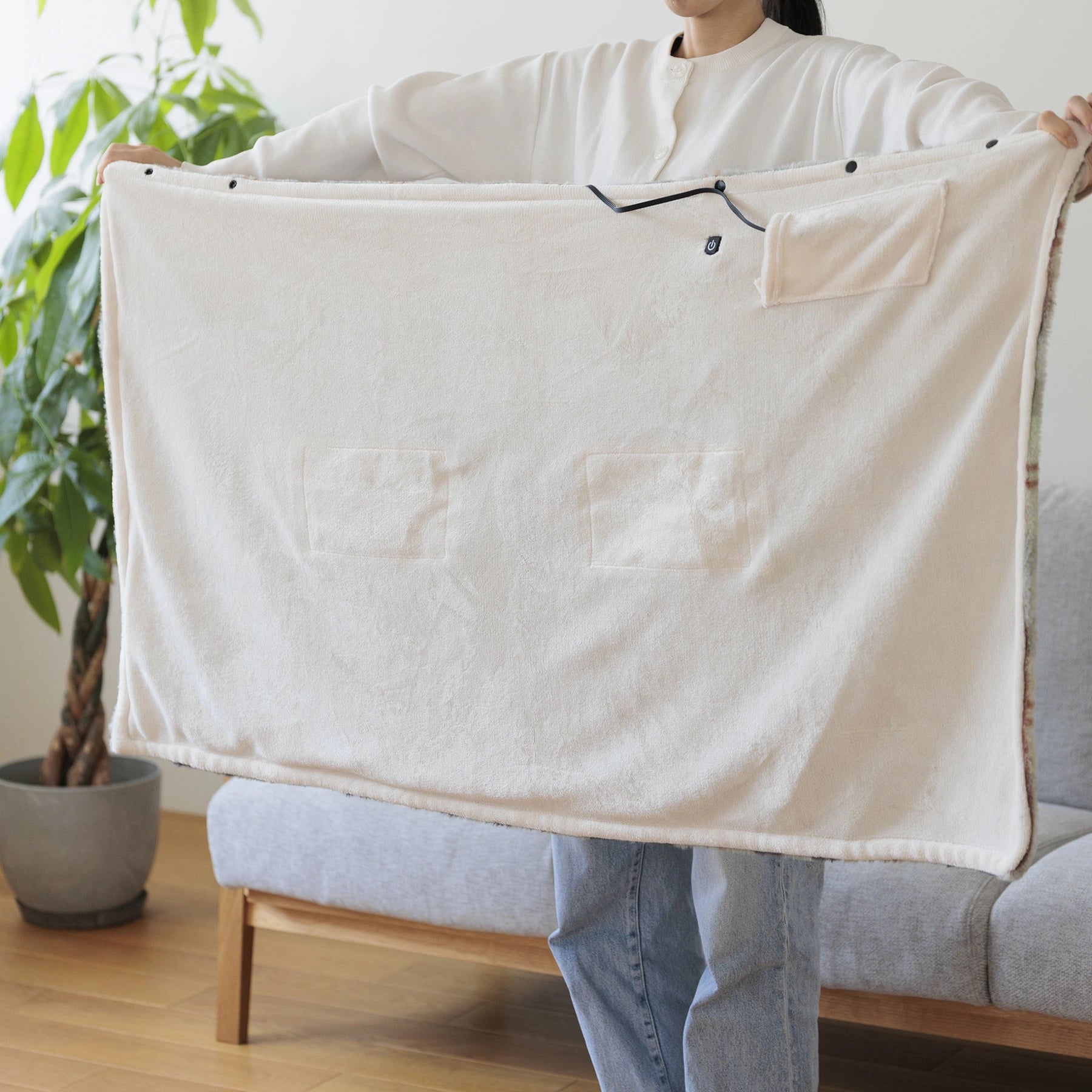 送料無料】moz/モズ チェックファー USB 3WAYブランケット【北欧 ボア 送料無料】moz/モズ チェックファー USB 3WAYブランケット【北欧 ボア