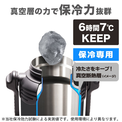 【NEW】ポータブルジャグ 2リットル 保冷専用 大容量 部活 アウトドア 作業 水筒 軽量  直飲み スポーツドリング対応 ステンレスボトル PJZ-20N