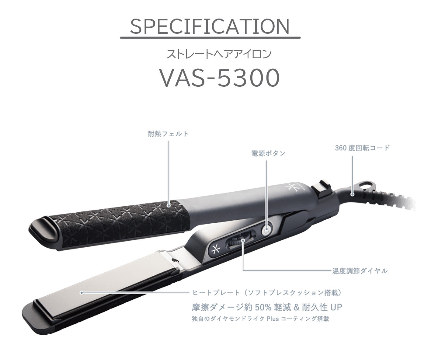 Venusis ストレートヘアアイロン VAS-5300