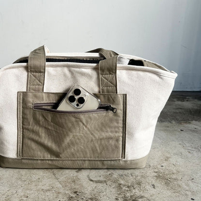 【送料無料】pet carry canvas tote L【ペット用 キャリーバッグ トートバッグ 軽量 おしゃれ 人気 多機能 キャンバス カジュアル】